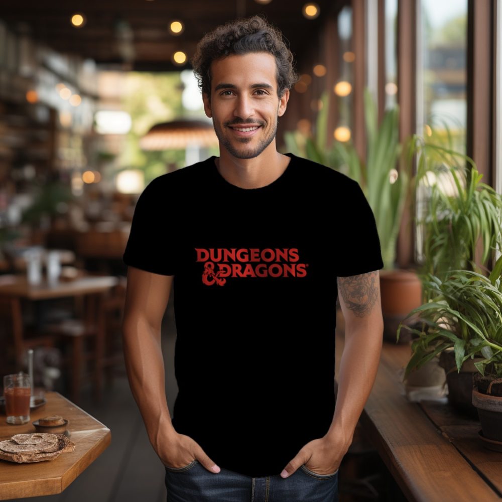 T-shirt Homme Dungeons & Dragons avec un design de D&D Logo rouge