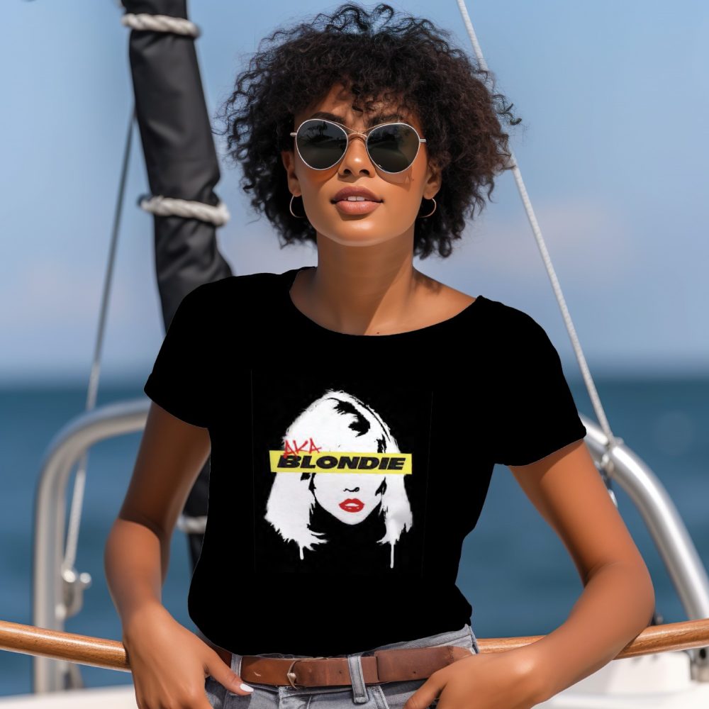 T-shirt Femme Blondie avec un design de Blondie Aka noir