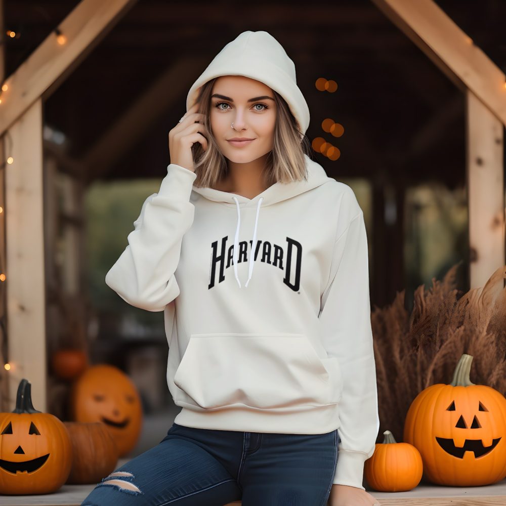 Sweat-shirt à capuche Femme Harvard avec un design de Harvard Arc noir
