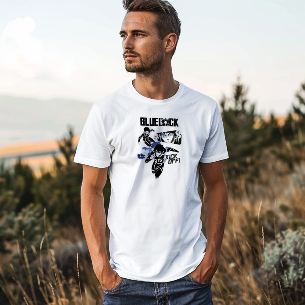 T-shirt Homme Bluelock avec un design de Bluelock Kick Off noir