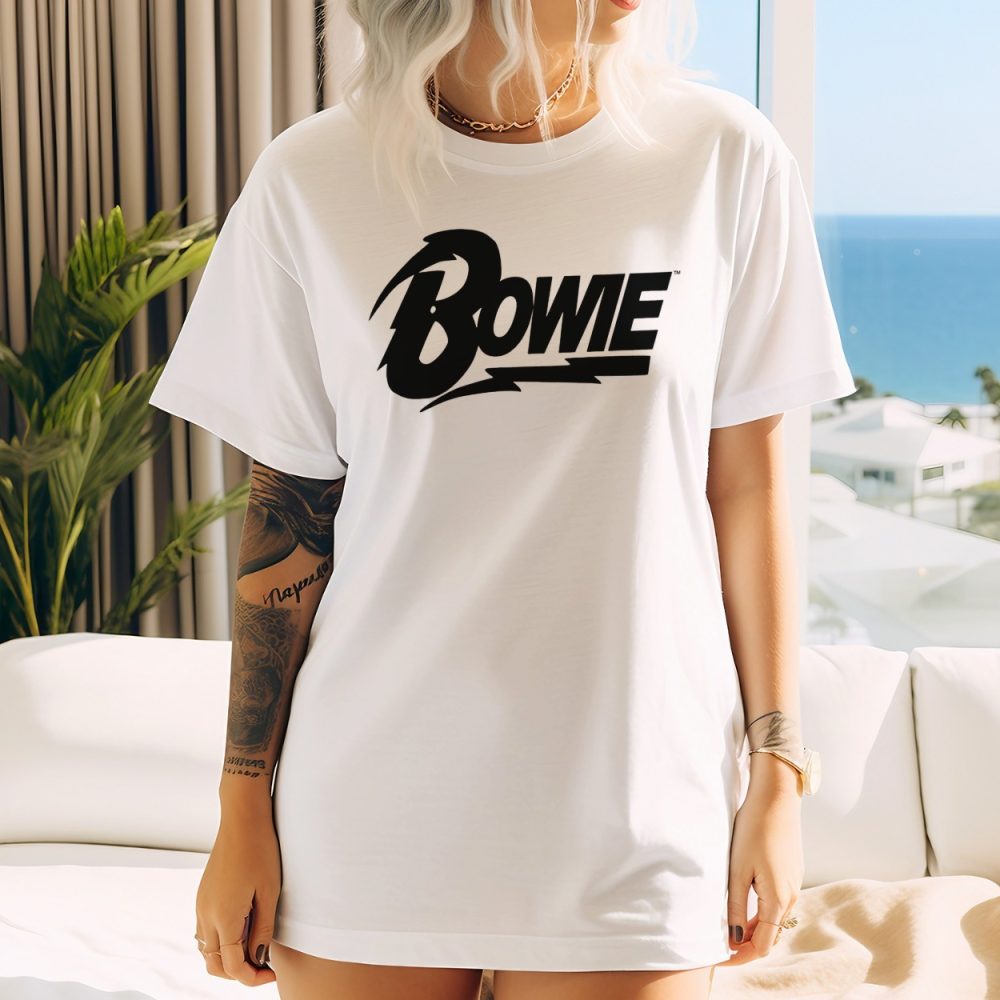 T-shirt oversize coton bio Femme Bowie avec un design de Bowie noir
