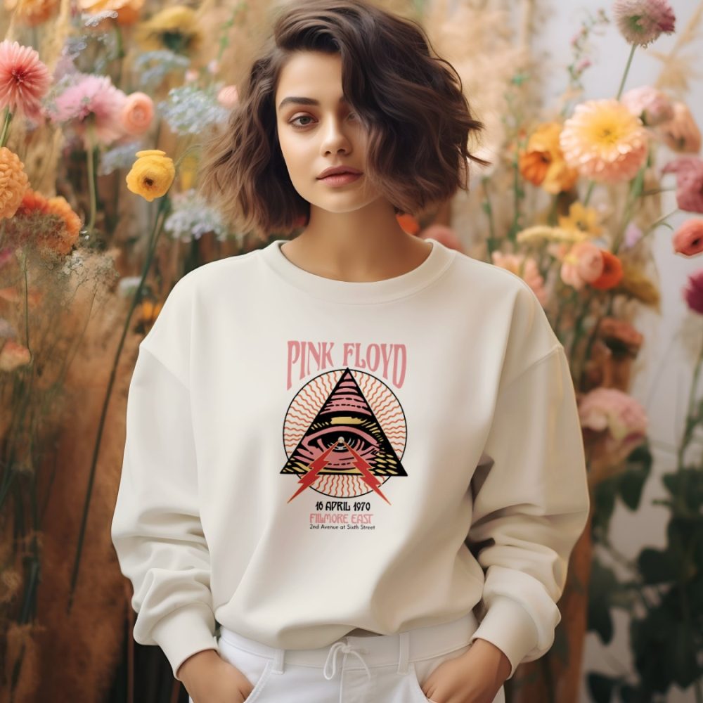 Sweat oversize coton bio Femme Pink Floyd avec un design de Pink Floyd