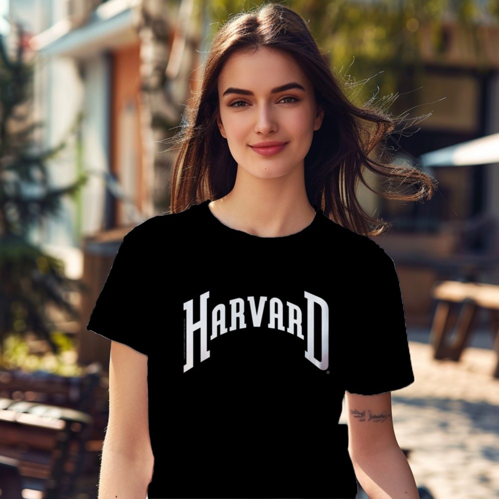 T-shirt Femme Harvard avec un design de Harvard Arc blanc