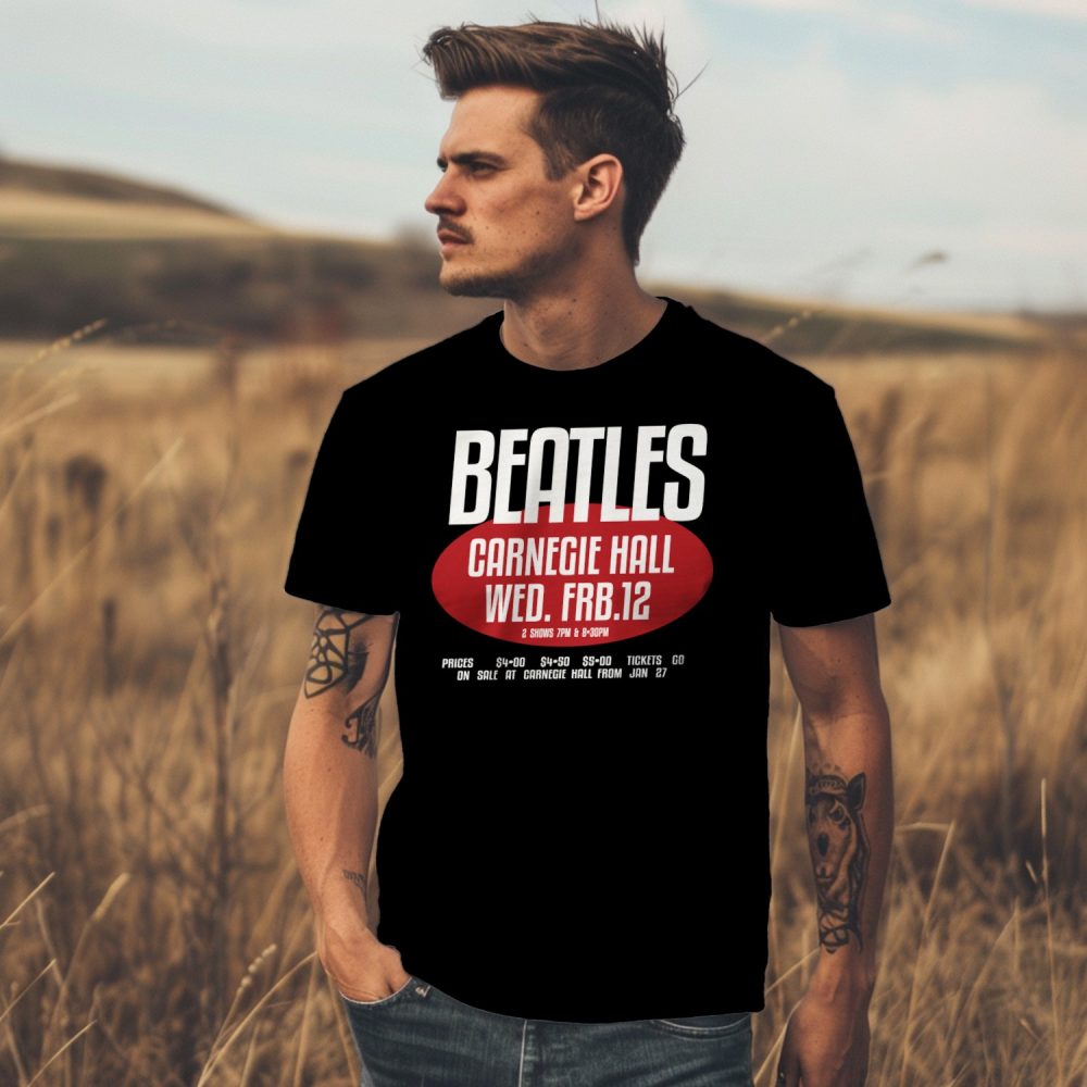 T-shirt Homme The Beatles avec un design de The Beatles Carnegie Hall rouge