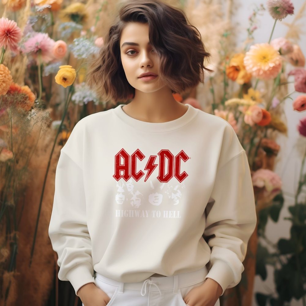 Sweats femme Femmes (ACDC Highway to Hell blanc)