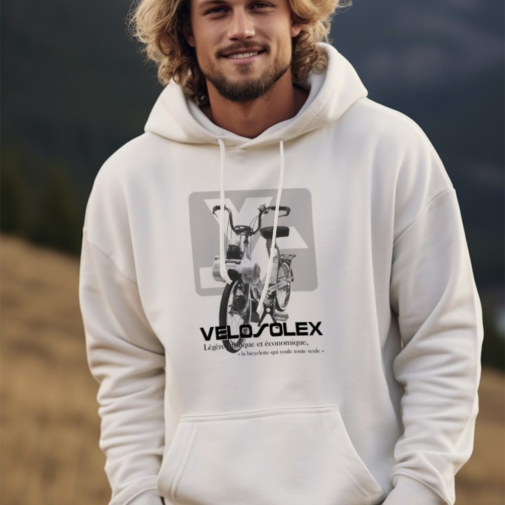 Sweat-shirt à capuche Homme Solex avec un design de Solex Vélo