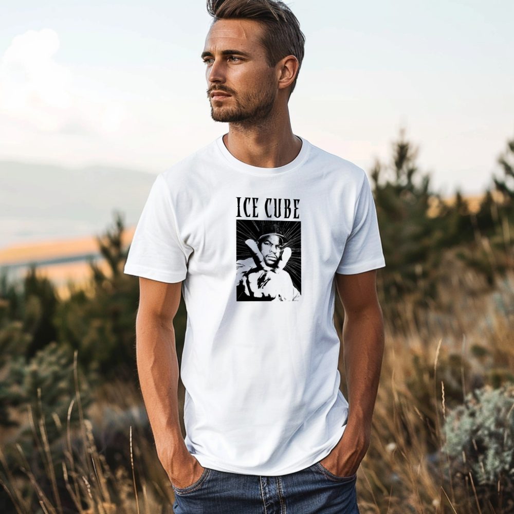 T-shirt homme Ice Cube avec un design de Ice Cube Peace noir