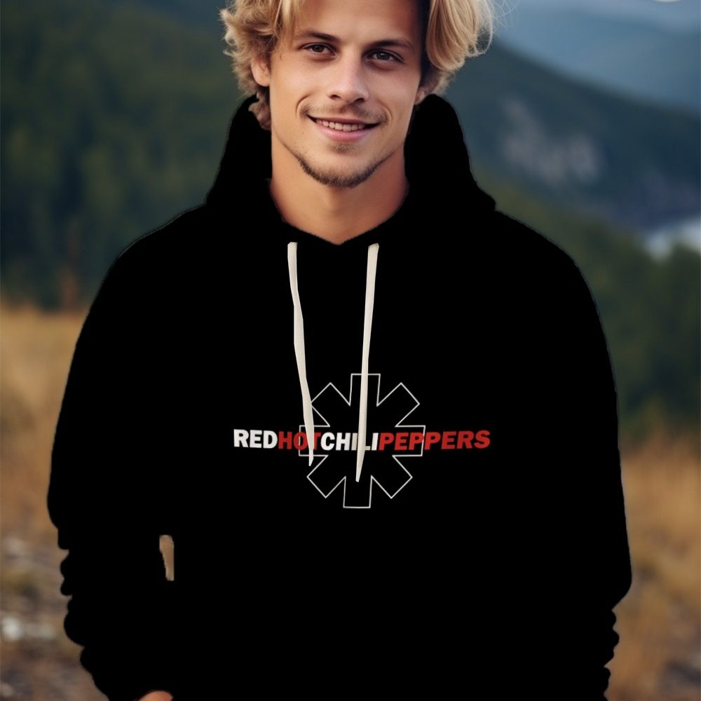 Sweat-shirt à capuche Homme Red Hot Chili Peppers avec un design de RHCP White Line