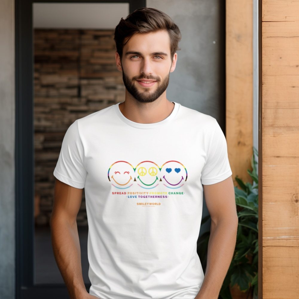 T-shirt homme Smiley World avec un design de Smiley World Spread Positivity