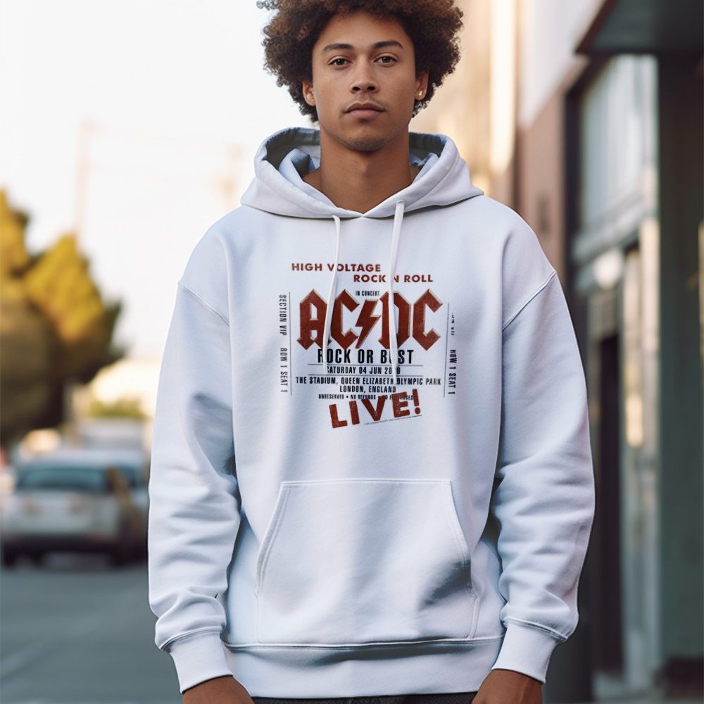 Sweat-shirt à capuche homme ACDC avec un design de ACDC Rock or Bust