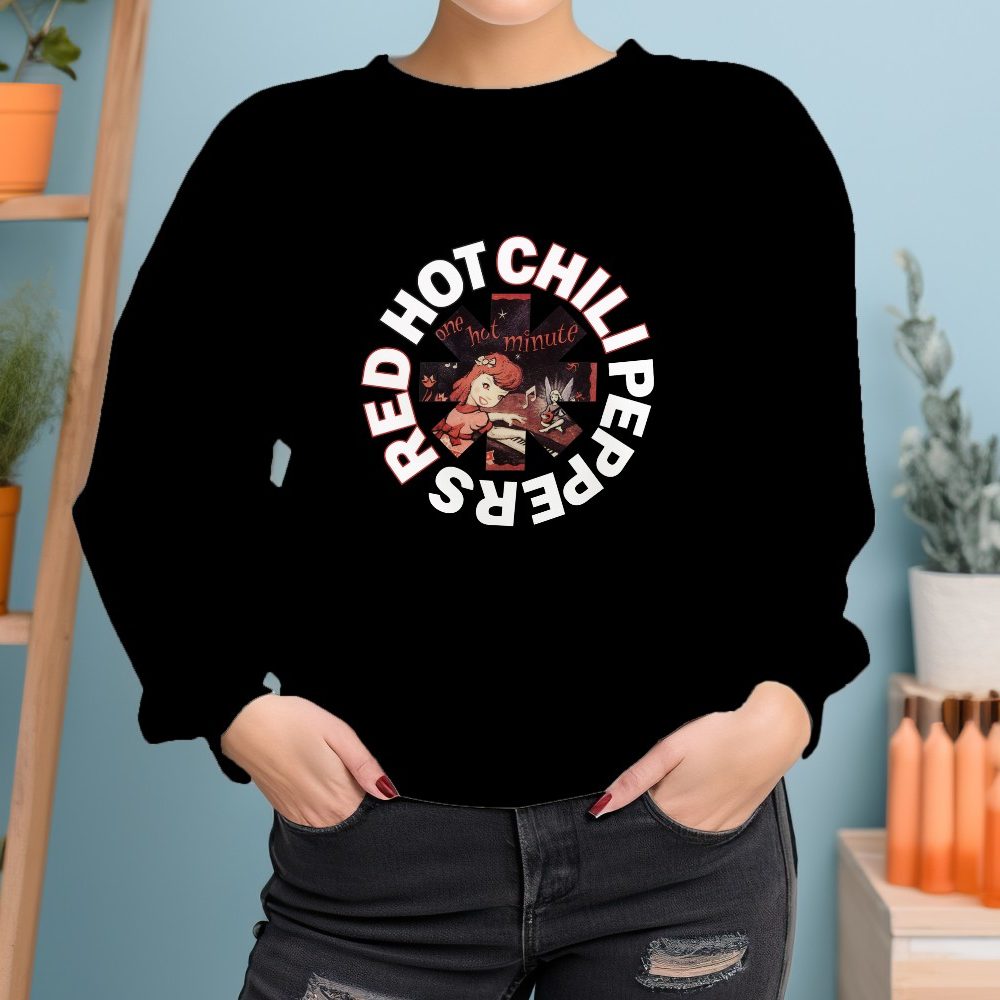 Sweat oversize coton bio Femme Red Hot Chili Peppers avec un design de RHCP One Hot Minute