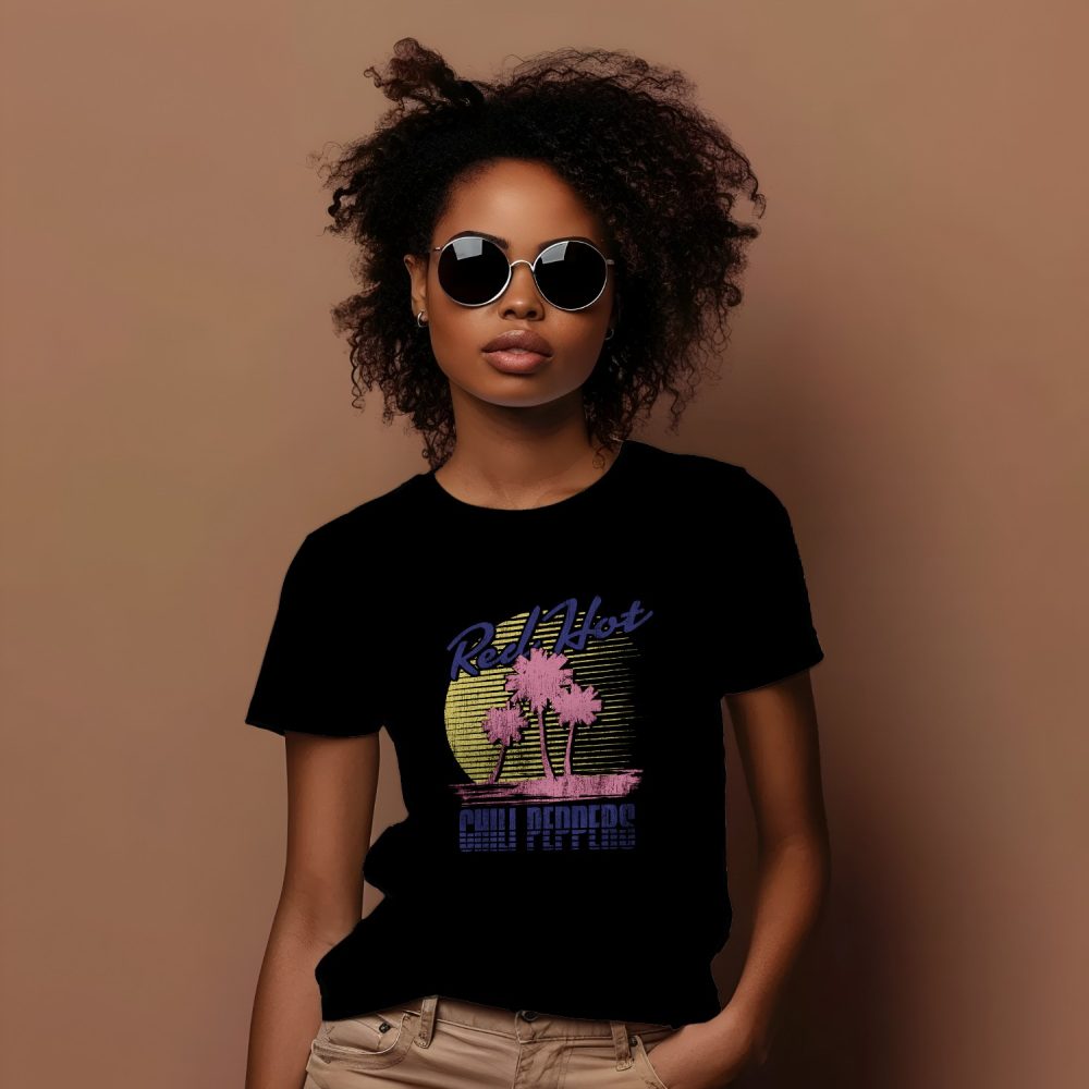 T-shirt Femme Red Hot Chili Peppers avec un design de RHCP Sunset