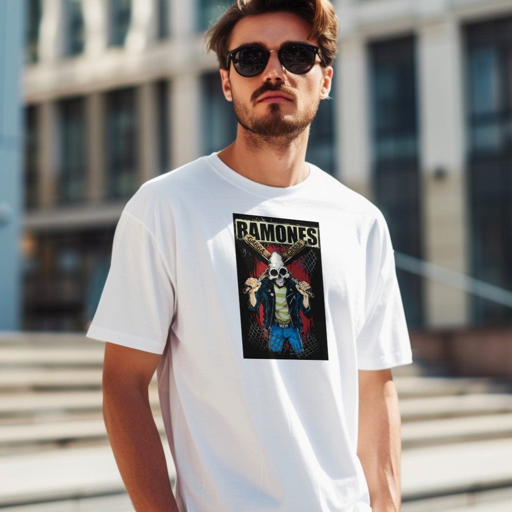 T-shirt Homme Ramones avec un design de Ramones Squelette Gabba Gabba