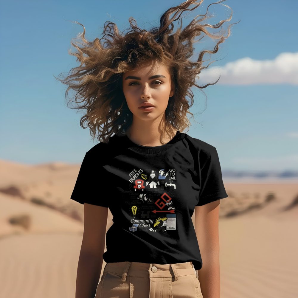 T-shirt Femme Monopoly avec un design de Monopoly Cases De Jeu