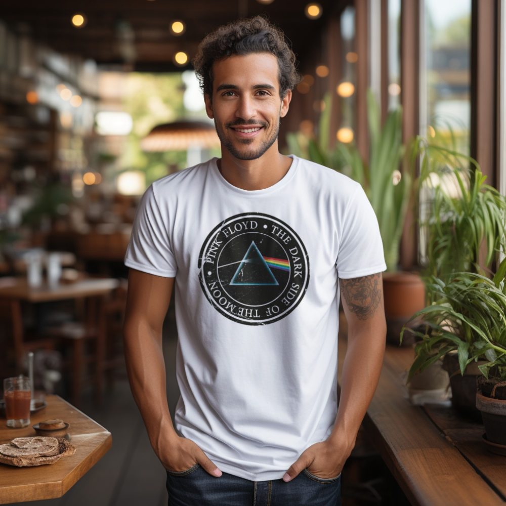 T-shirt homme Pink Floyd avec un design de Pink Floyd Triangle couleurs