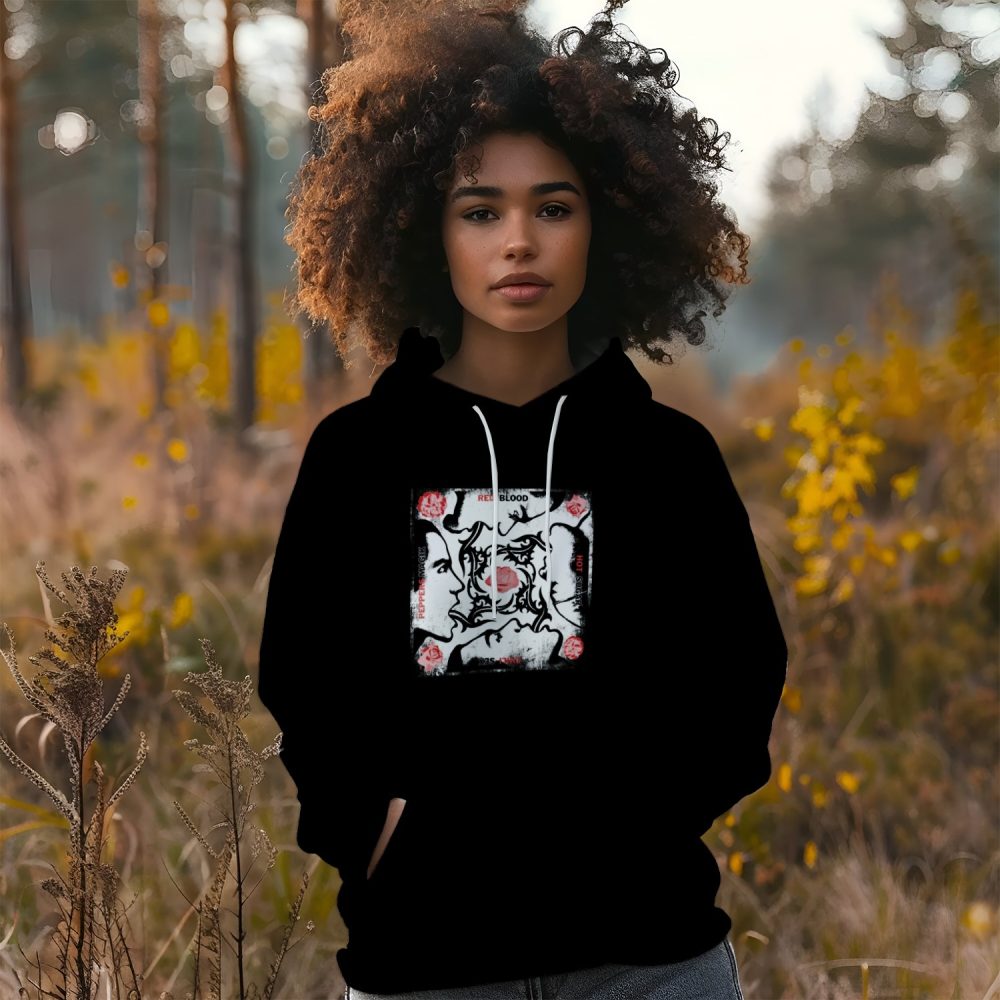 Sweat-shirt à capuche Femme Red Hot Chili Peppers avec un design de RHCP Red Blood