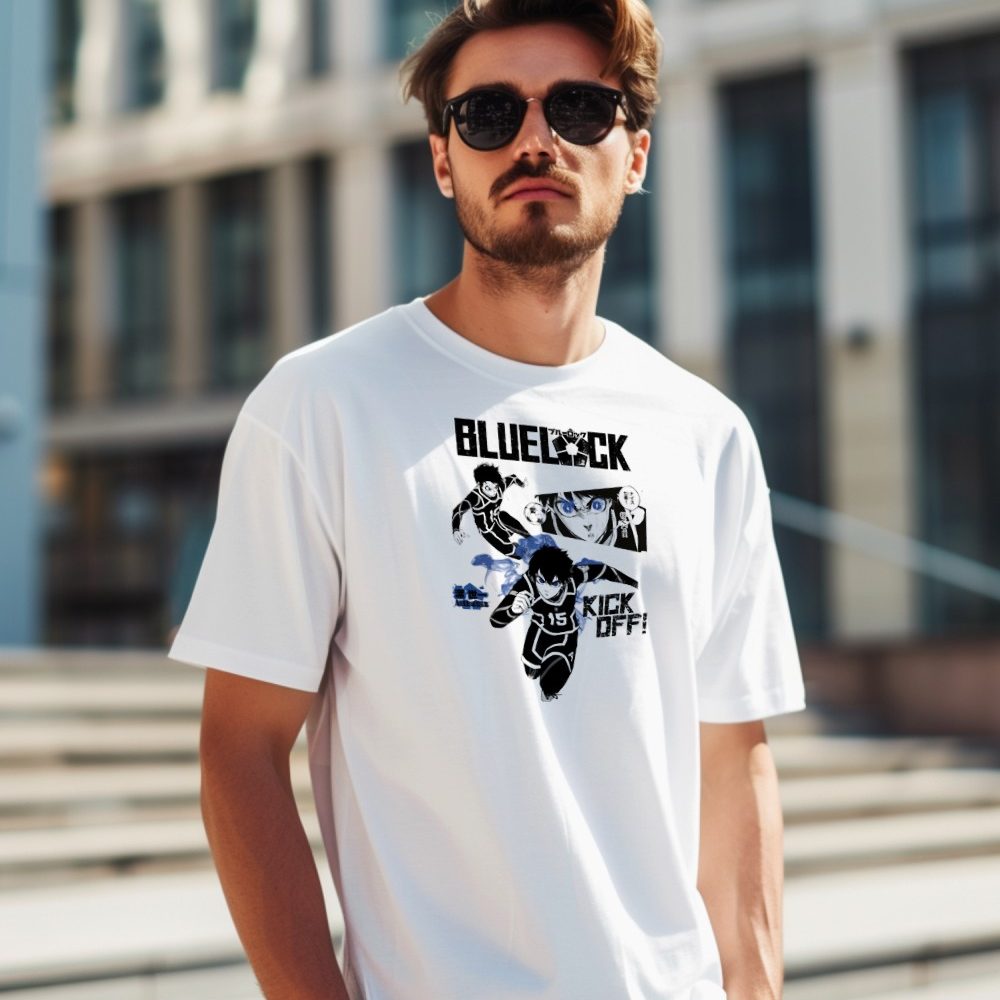 T-shirt Homme Bluelock avec un design de Bluelock Kick Off noir