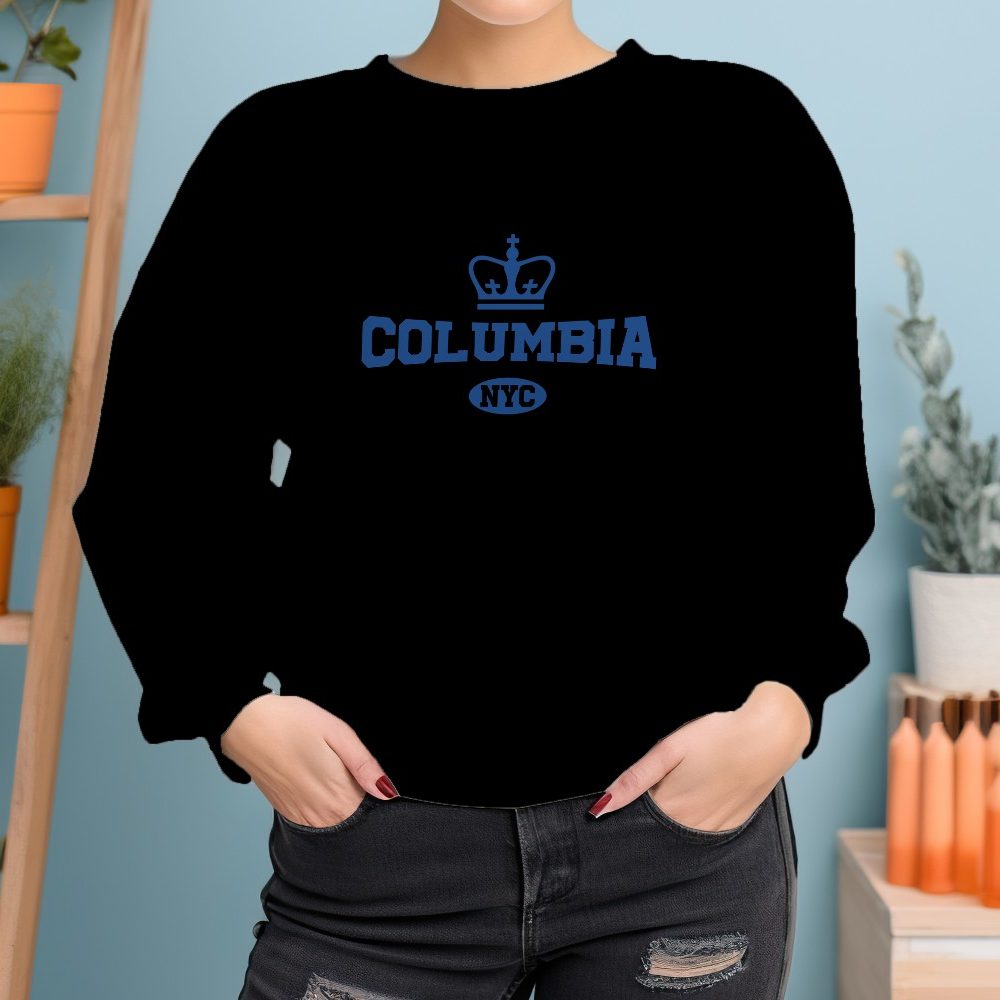 Sweat oversize coton bio Femme Columbia avec un design de Columbia NYC bleu