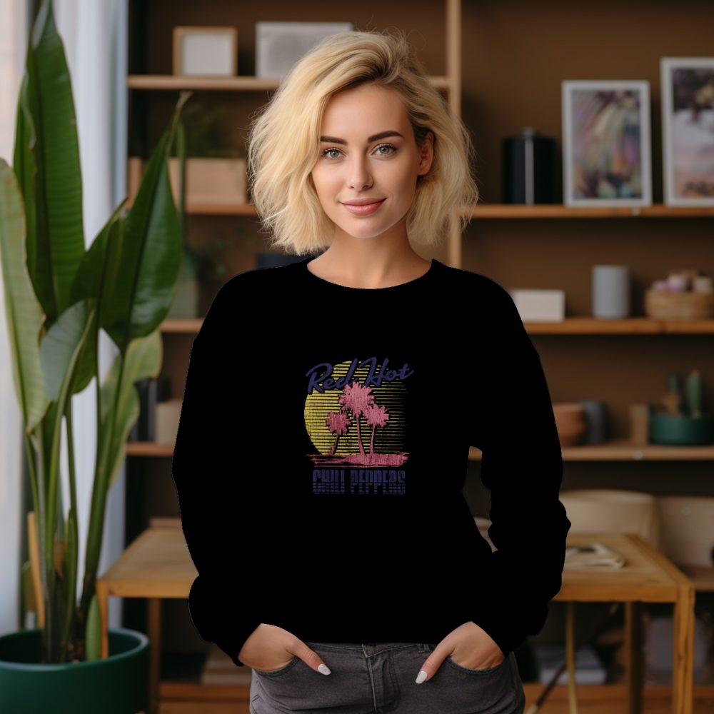 Sweat oversize coton bio Femme Red Hot Chili Peppers avec un design de RHCP Sunset