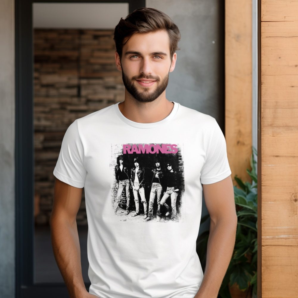 T-shirt homme Ramones avec un design de Ramones Groupe noir