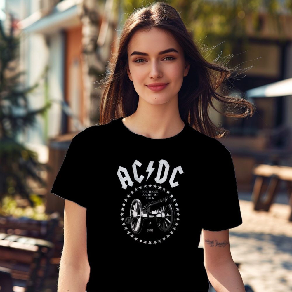 T-shirt femme ACDC avec un design de ACDC Canon