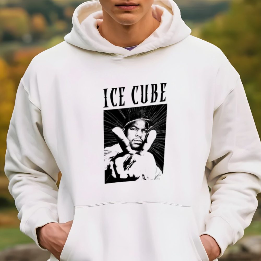 Sweat-shirt à capuche homme Ice Cube avec un design de Ice Cube Peace noir