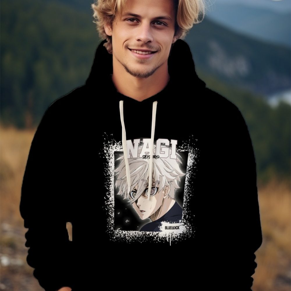 Sweat-shirt à capuche Homme Bluelock avec un design de Bluelock Seishiro blanc