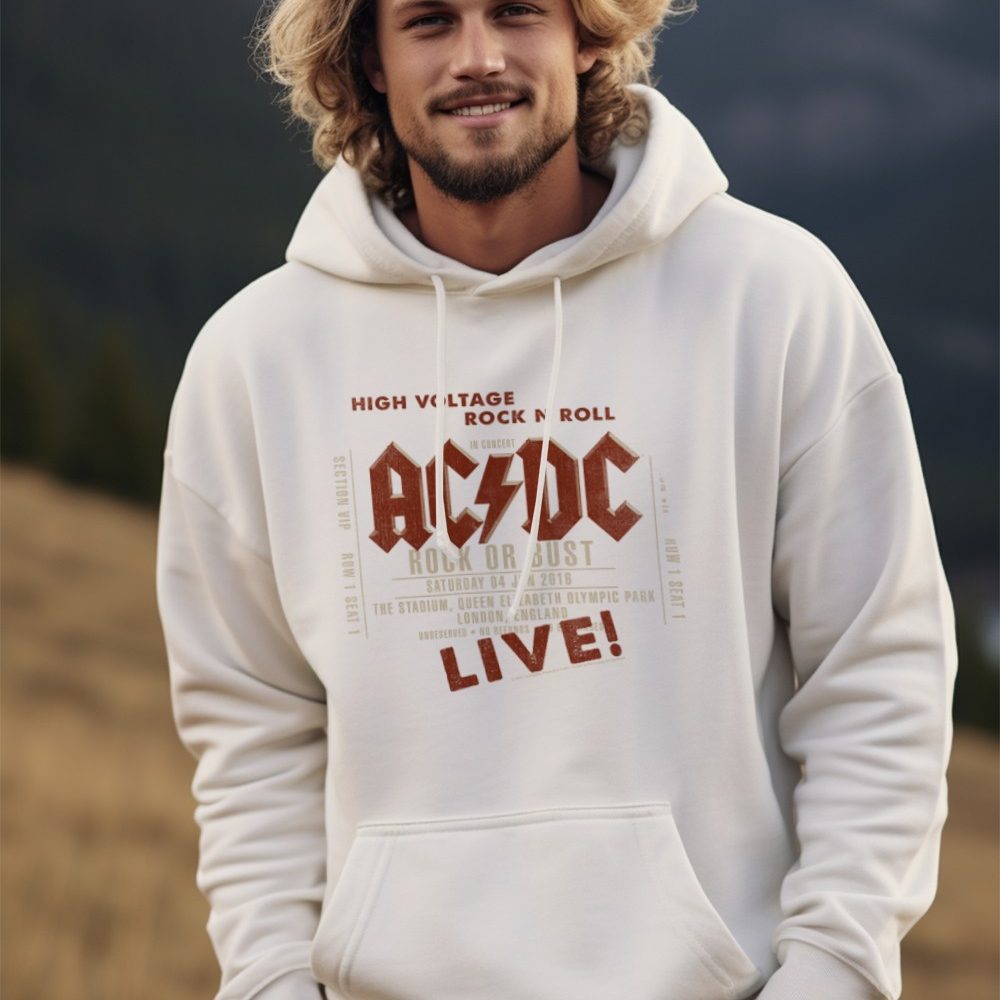 Sweat-shirt à capuche Homme ACDC avec un design de ACDC High Voltage Rock N Roll