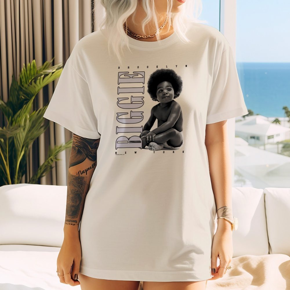 Sweat oversize coton bio Femme The Notorious B.I.G. avec un design de The Notorious B.I.G. Baby gris