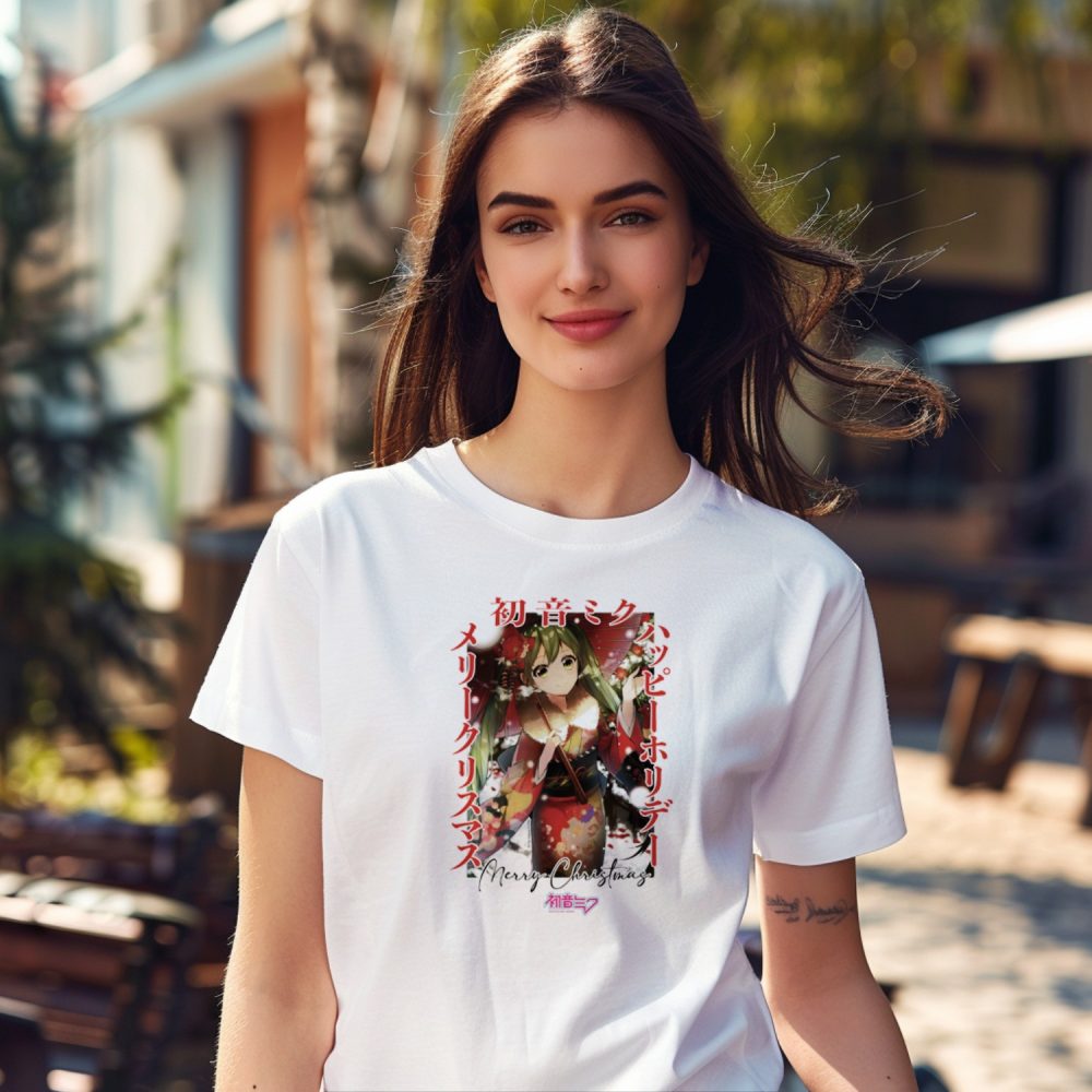 T-shirt Femme Hatsune Miku avec un design de Hatsune Miku Christmas