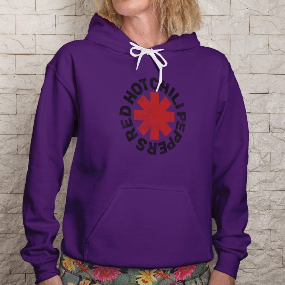 Sweat-shirt à capuche Femme Red Hot Chili Peppers avec un design de RHCP Used noir