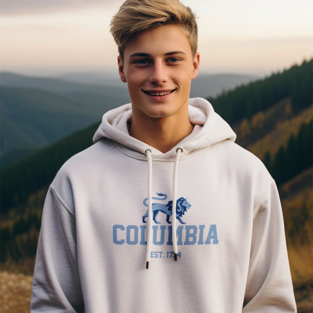 Sweat-shirt à capuche homme Columbia avec un design de Columbia Lion bleu ciel