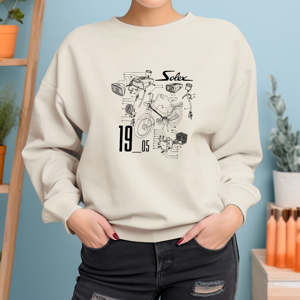 Sweat oversize coton bio Femme Solex avec un design de Solex Pièces 1905 noir