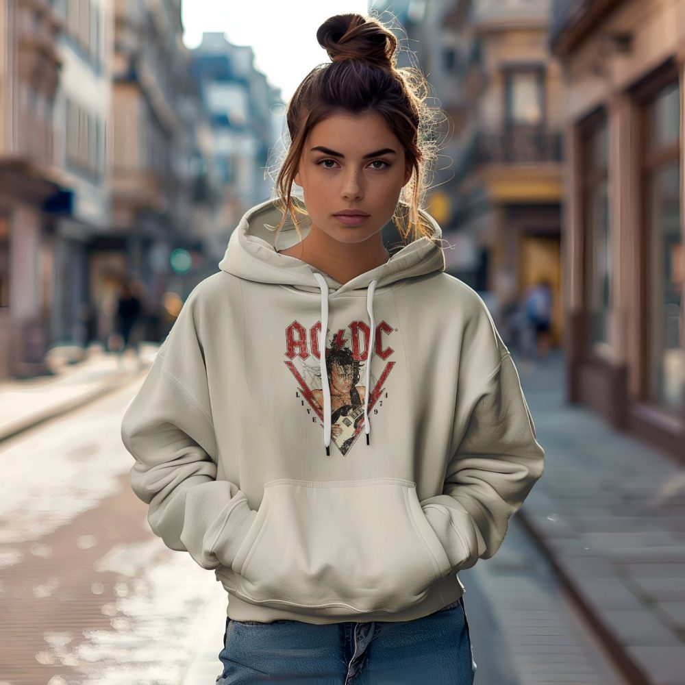 Sweat-shirt à capuche Femme ACDC avec un design de ACDC Live 1974