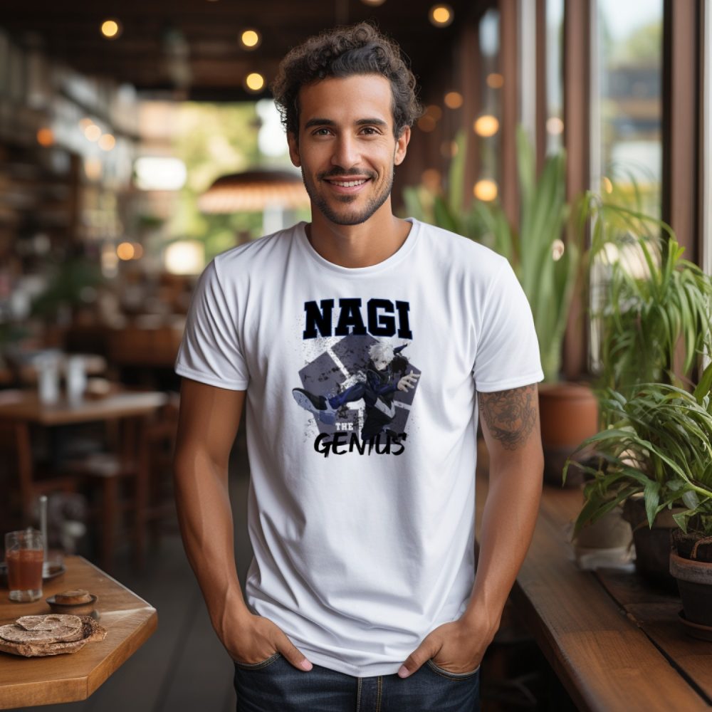 T-shirt Homme Bluelock avec un design de Bluelock Nagi The Genuis noir
