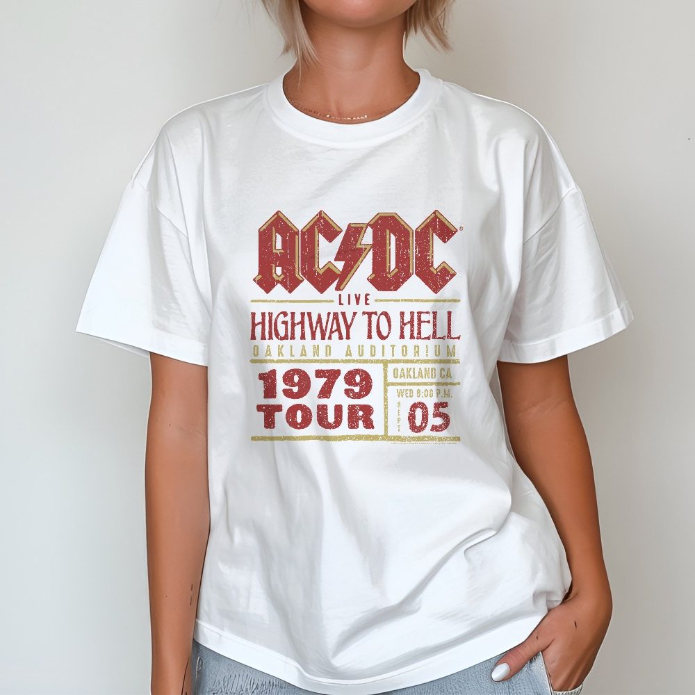 T-shirt bio oversize Femme ACDC avec un design de ACDC Highway to Hell