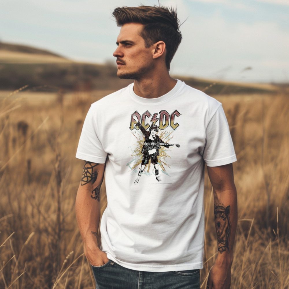 T-shirt homme RHCP avec un design de ACDC Rock noir
