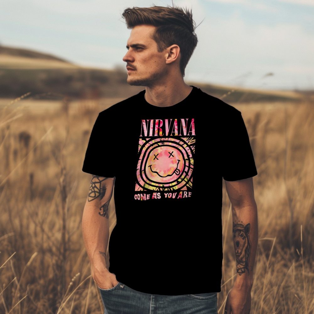 T-shirt Homme Nirvana avec un design de Nirvana Come As You Are rose