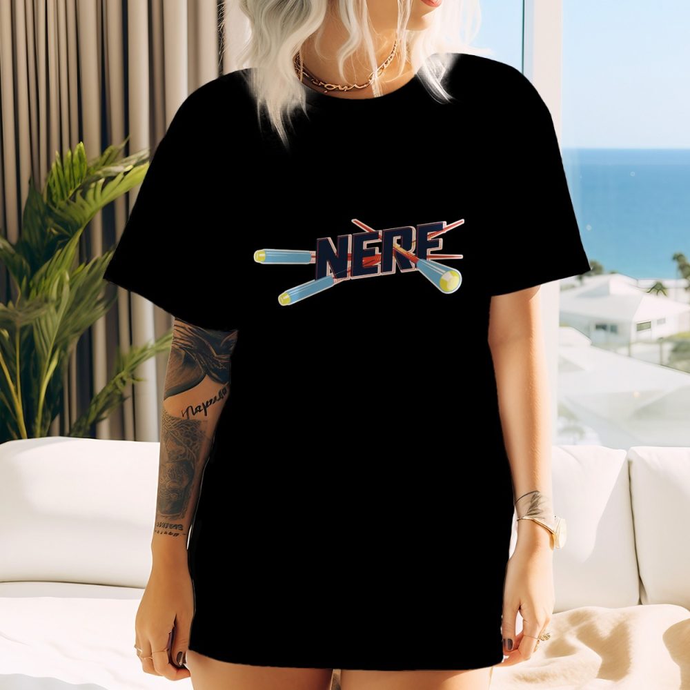 T-shirt oversize coton bio Femme Nerf avec un design de Nerf Tirs