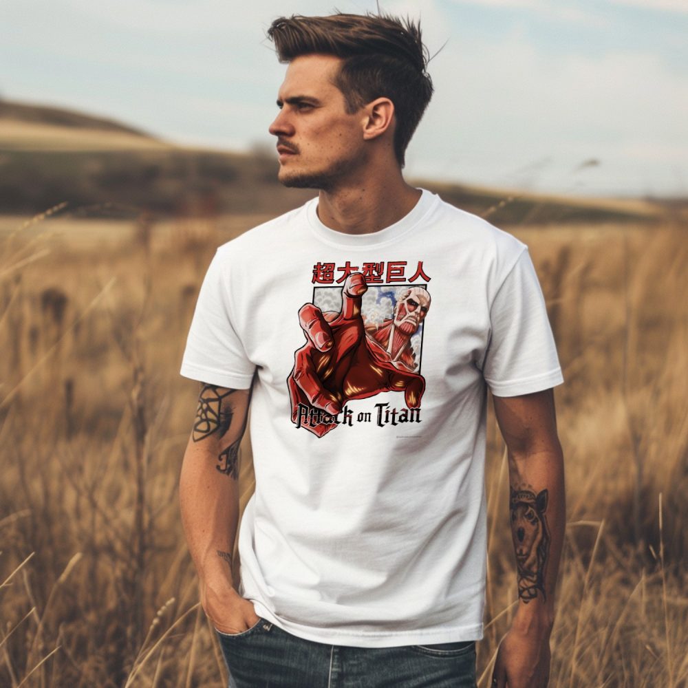 T-shirt Homme Attack On Titan avec un design de Attack On Titan Hand noir