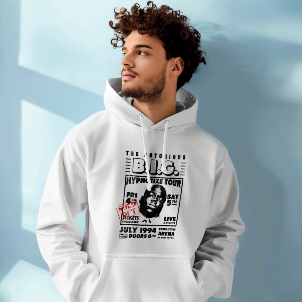 Sweat-shirt à capuche Homme The Notorious B.I.G. avec un design de The Notorious B.I.G. Hypnotize Tour noir