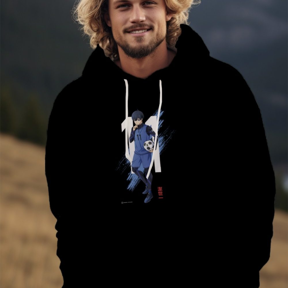 Sweat-shirt à capuche Homme Bluelock avec un design de Bluelock 11 blanc