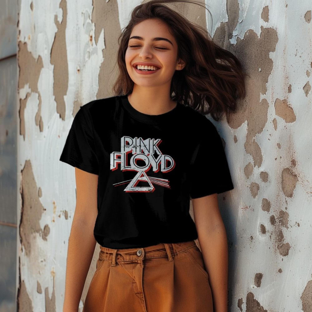 T-shirt femme Pink Floyd avec un design de Pink Floyd Triangle blanc