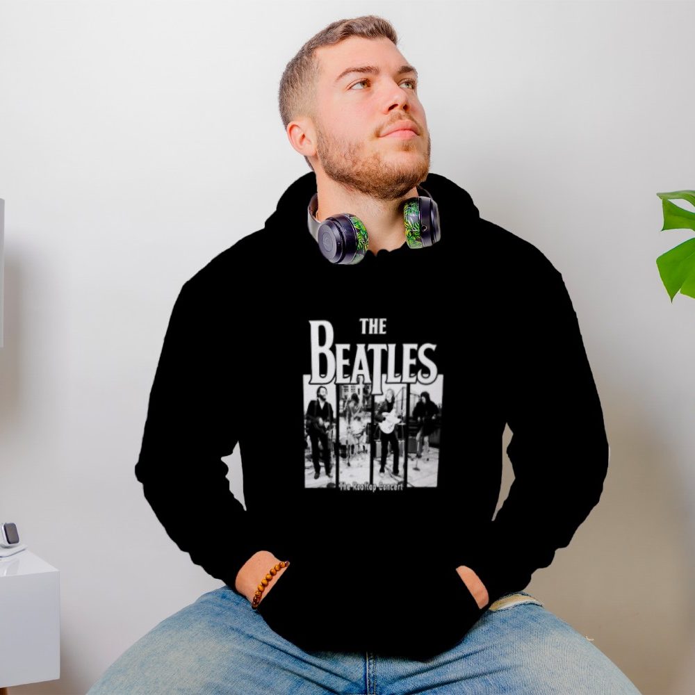Sweat-shirt à capuche Homme The Beatles avec un design de The Beatles Live blanc