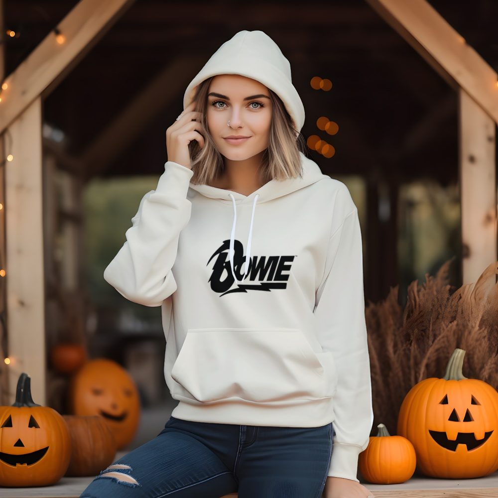 Sweat-shirt à capuche femme Femmes avec un design de Bowie noir