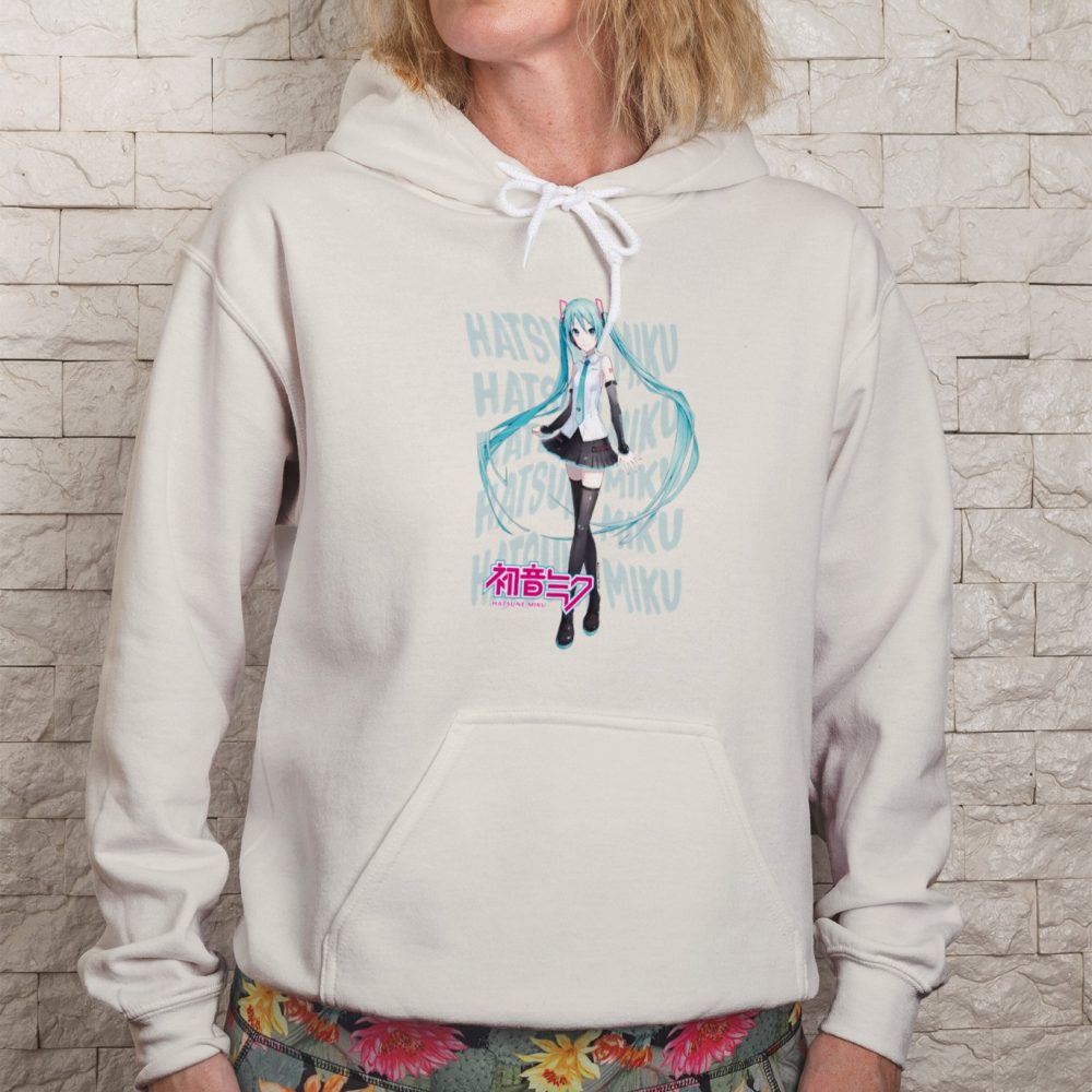 Sweat-shirt à capuche Femme Hatsune Miku avec un design de Hatsune Miku Text