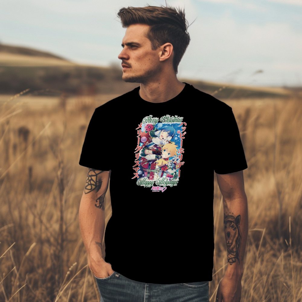 T-shirt Homme Hatsune Miku avec un design de Hatsune Miku Christmas Holidays