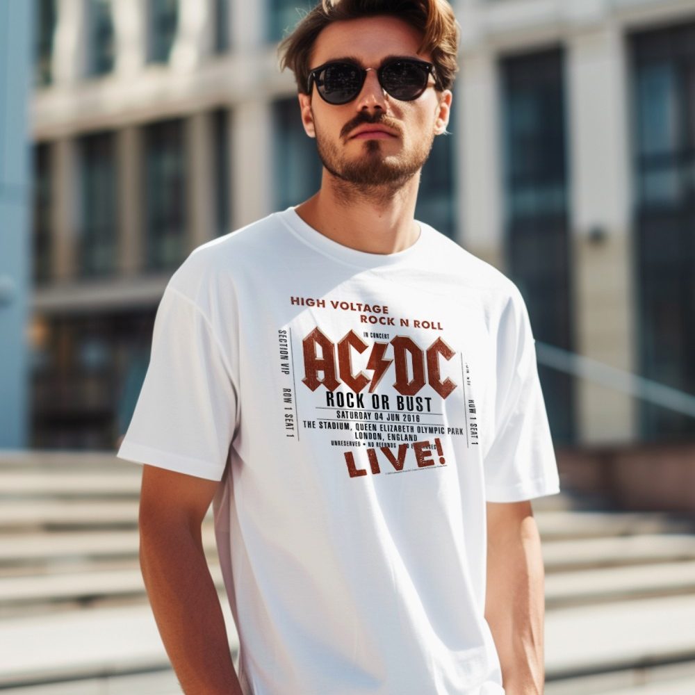T-shirt Homme ACDC avec un design de ACDC Rock or Bust