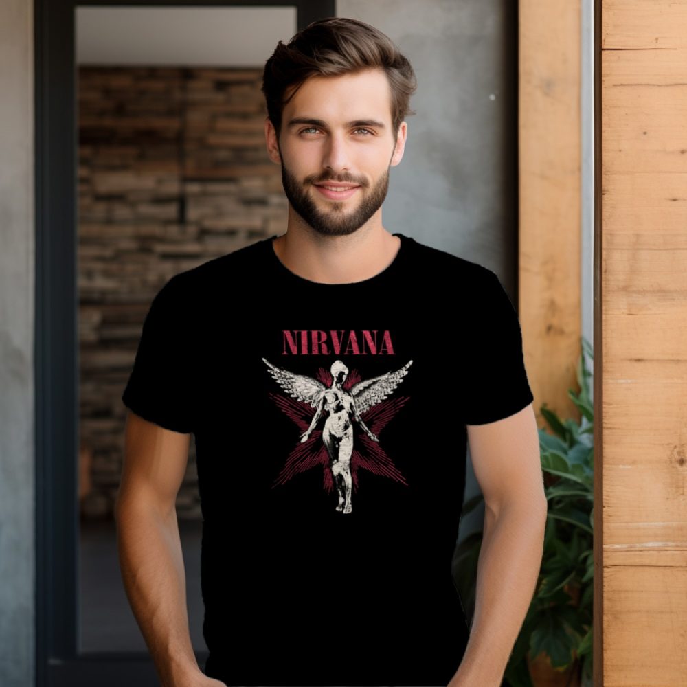 T-shirt Homme Nirvana avec un design de Nirvana In Utero rouge