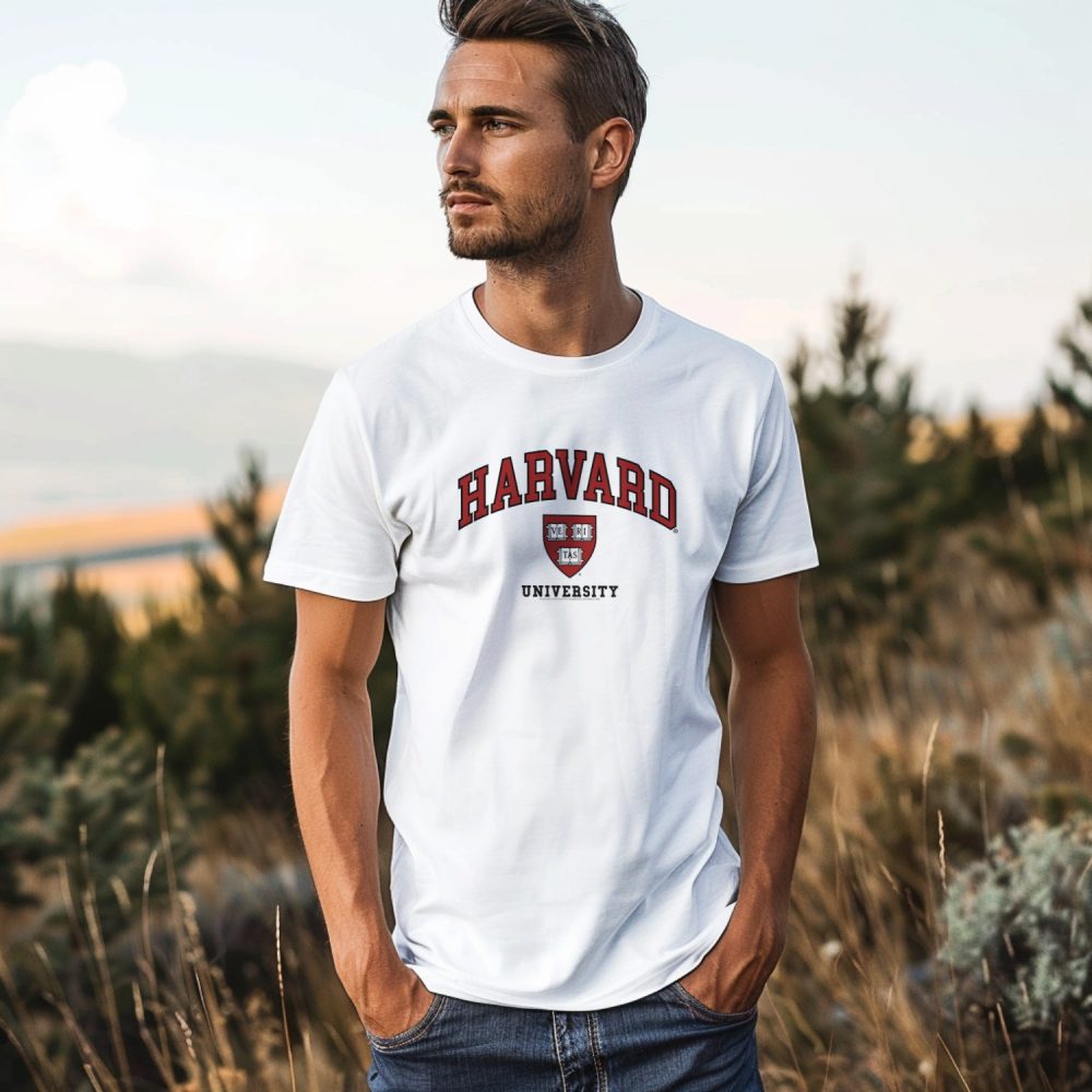 T-shirt Homme Harvard avec un design de Harvard Arc Écusson University noir